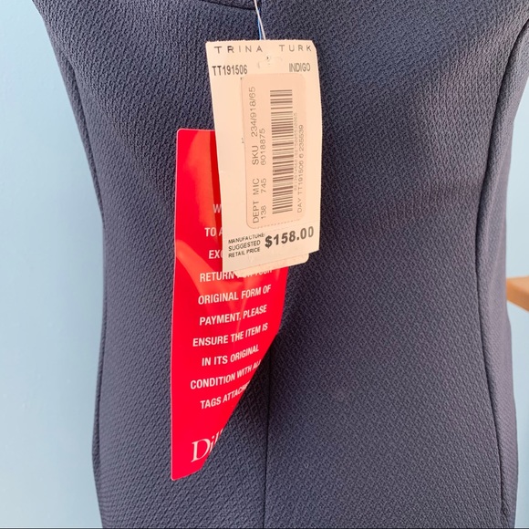 Trina Turk Enchantment One Shoulder Navy Dress - Picture 9 of 10